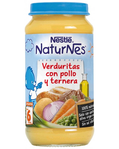 nestlé naturnes g.puré verdura pollo/ternera 250gr