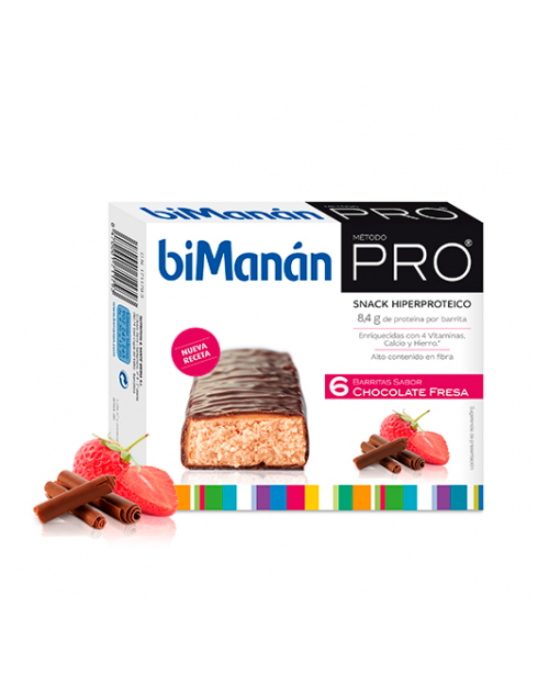biManán® Pro barrita chocolate fresa 6 barritas